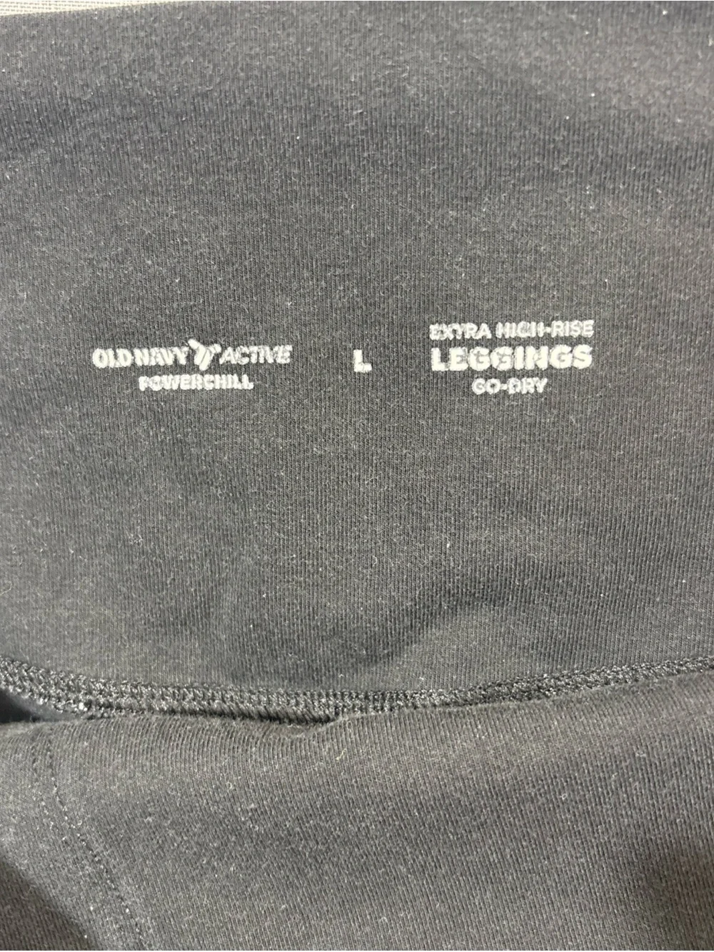 Old Navy Active Womens Leggings Black Large Powerchill Extra High-Rise Go-Dry